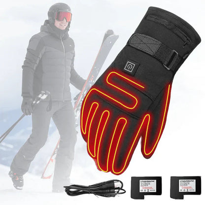 Heated Gloves with Three Heat Settings | Touchscreen Compatible | Black