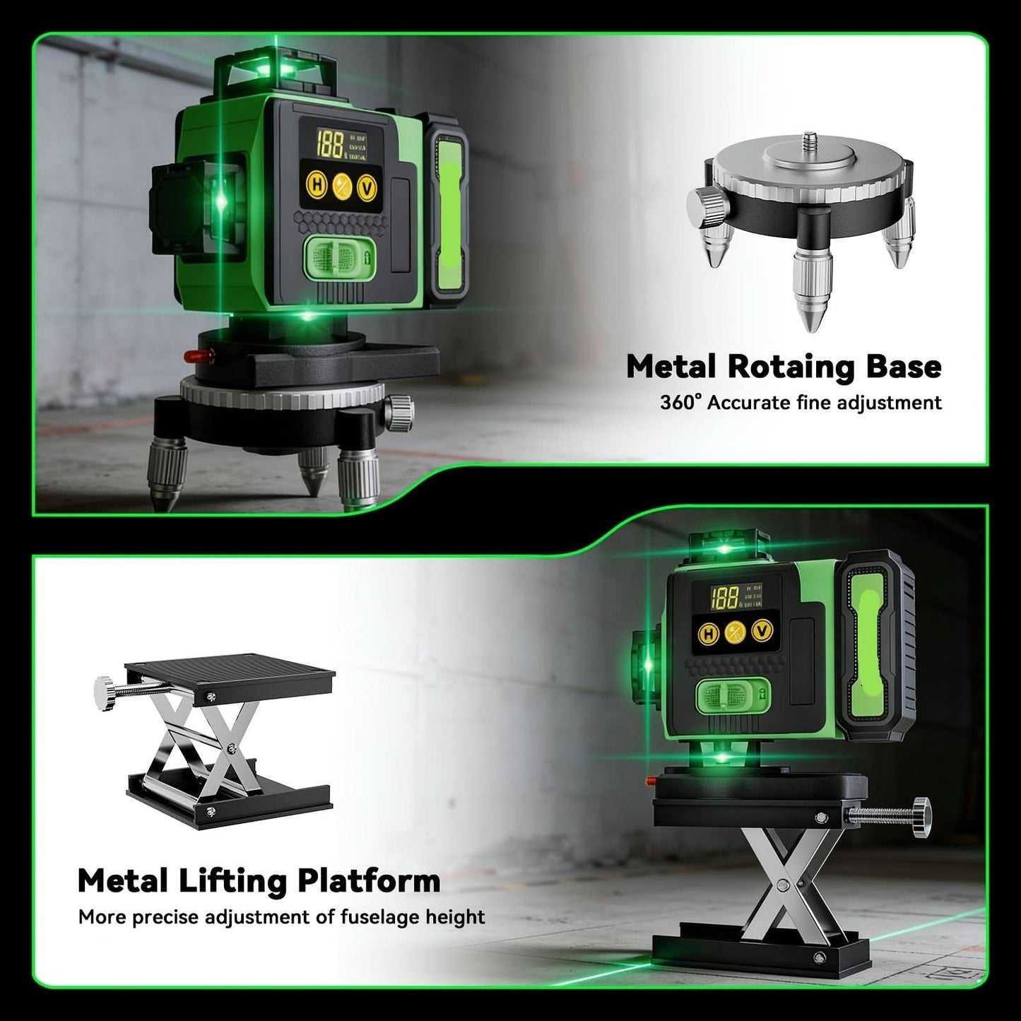 360-Degree Laser Leveling Tool for Accurate Construction Alignment