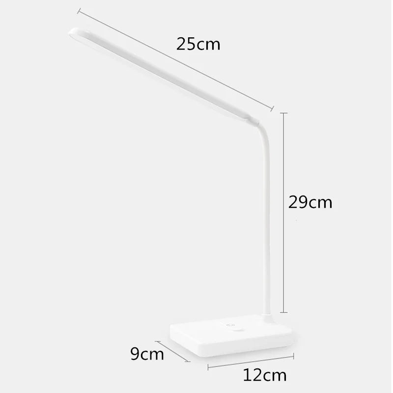 Dimmable LED Desk Lamp with Touch Control, USB Charging & Phone Stand