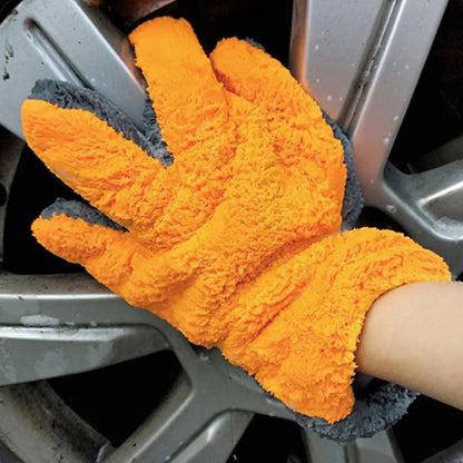 Dual-Sided Microfiber Car Wash Glove | Scratch-Free 5-Finger Design