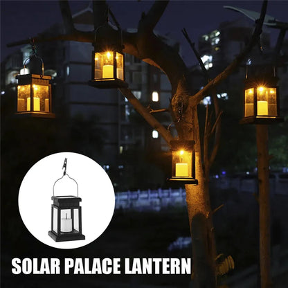 Outdoor Solar Lantern with LED Candle Effect | Waterproof IP44 | Perfect for Garden & Patio