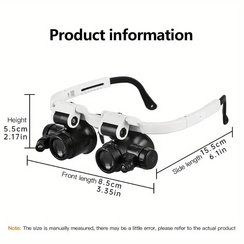 Hands-Free Magnifier with LED Light for Precision Tasks