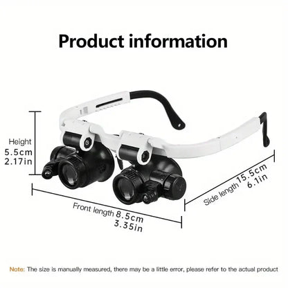 Hands-Free Magnifier with LED Light for Precision Tasks