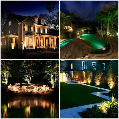 Outdoor LED Garden Spotlight with Adjustable Solar Multi-Color Lighting