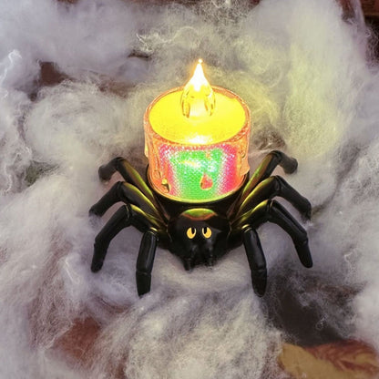 Halloween Spiderback Ornament with Candle and Eyeball Decorations
