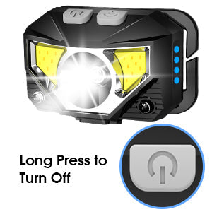 2-Pack Rechargeable Waterproof LED Headlamp with Motion Sensor