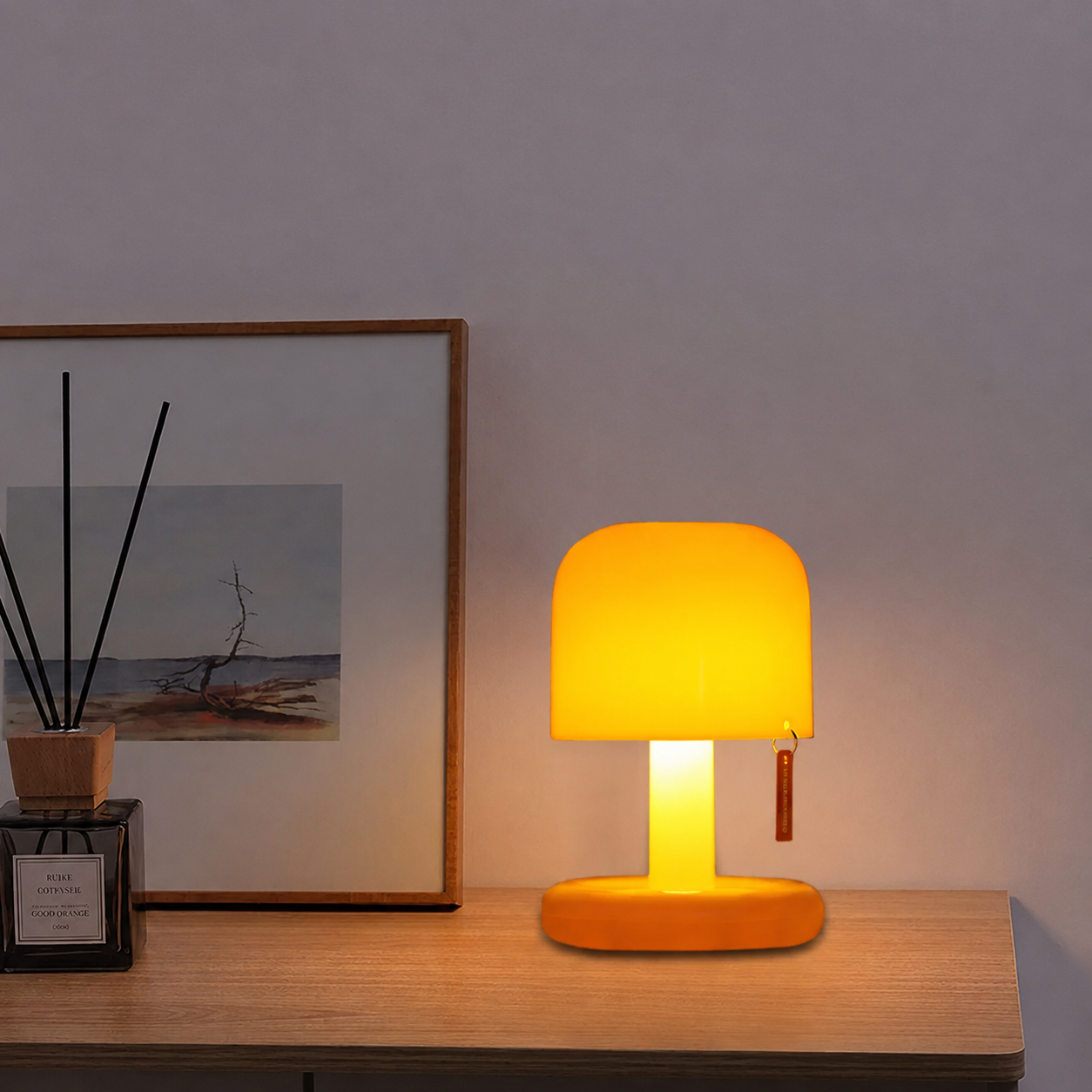 LED Table Lamp in Mushroom Design – Rechargeable via USB