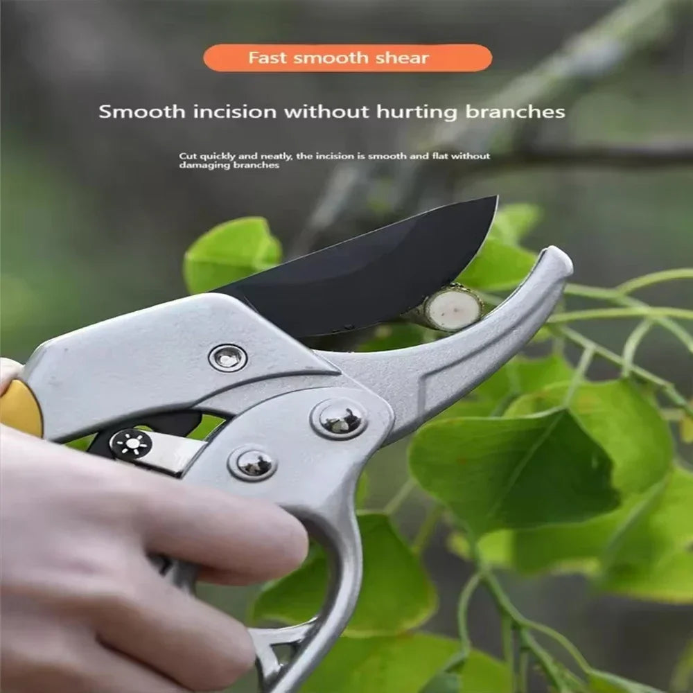 Garden Shears with Titanium-Coated Blade and Ergonomic Steel Handle