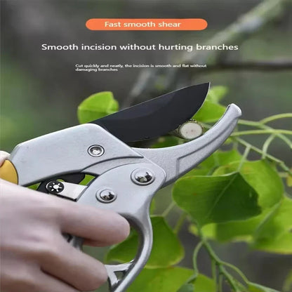 Garden Shears with Titanium-Coated Blade and Ergonomic Steel Handle