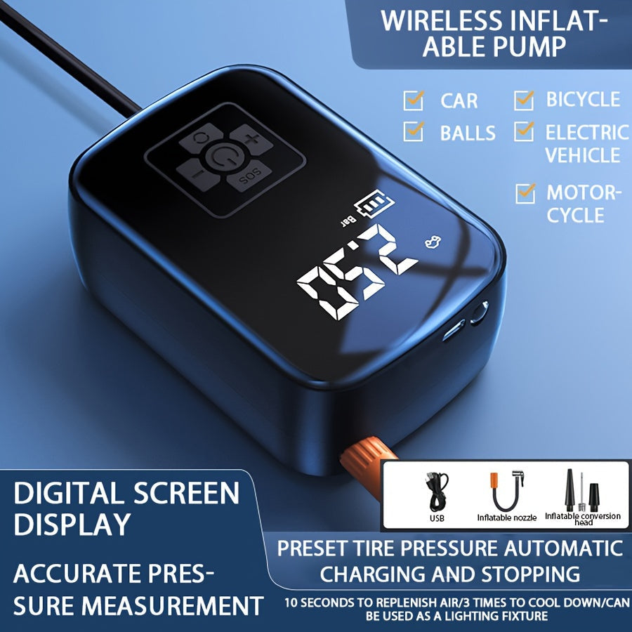 Portable Air Compressor with Digital Display & LED Light