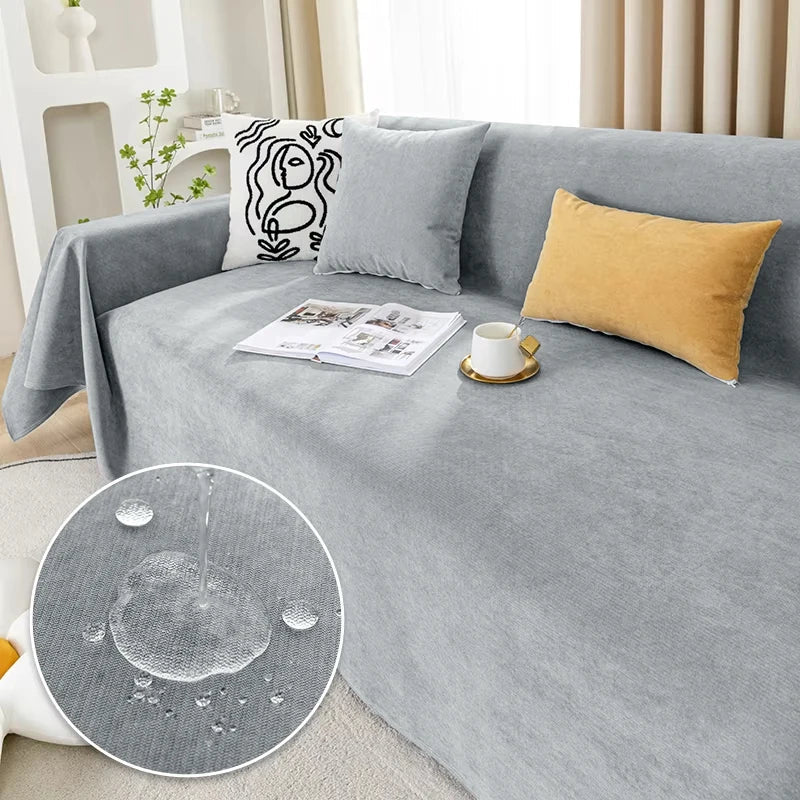 Waterproof Sofa Blanket | Versatile Cover & Scratch Protection | Solid Color & Easy Care
