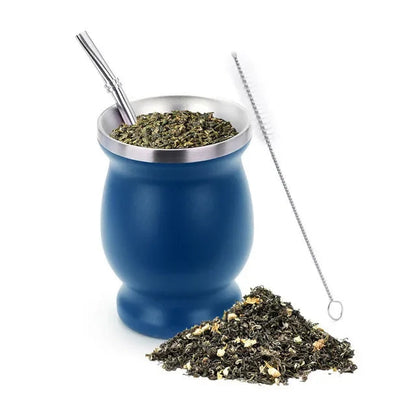 230 ml Stainless Steel Mate Cup | Double-Walled Insulation | Includes Spoon and Brush Set