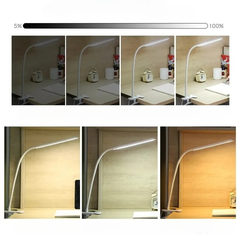 Flexible USB LED Clip Lamp with 3 Color Modes & 10 Brightness Levels