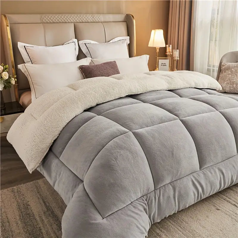 Winter Duvet | Quilted & Triple-Layered | Checkered Design | Warm & Easy Care