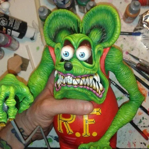 Collectible Rat Fink Model Toy for Halloween Decor