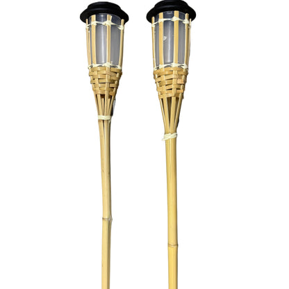 Solar Bamboo LED Flame Lights for Cozy Outdoor Atmosphere and Garden Decoration