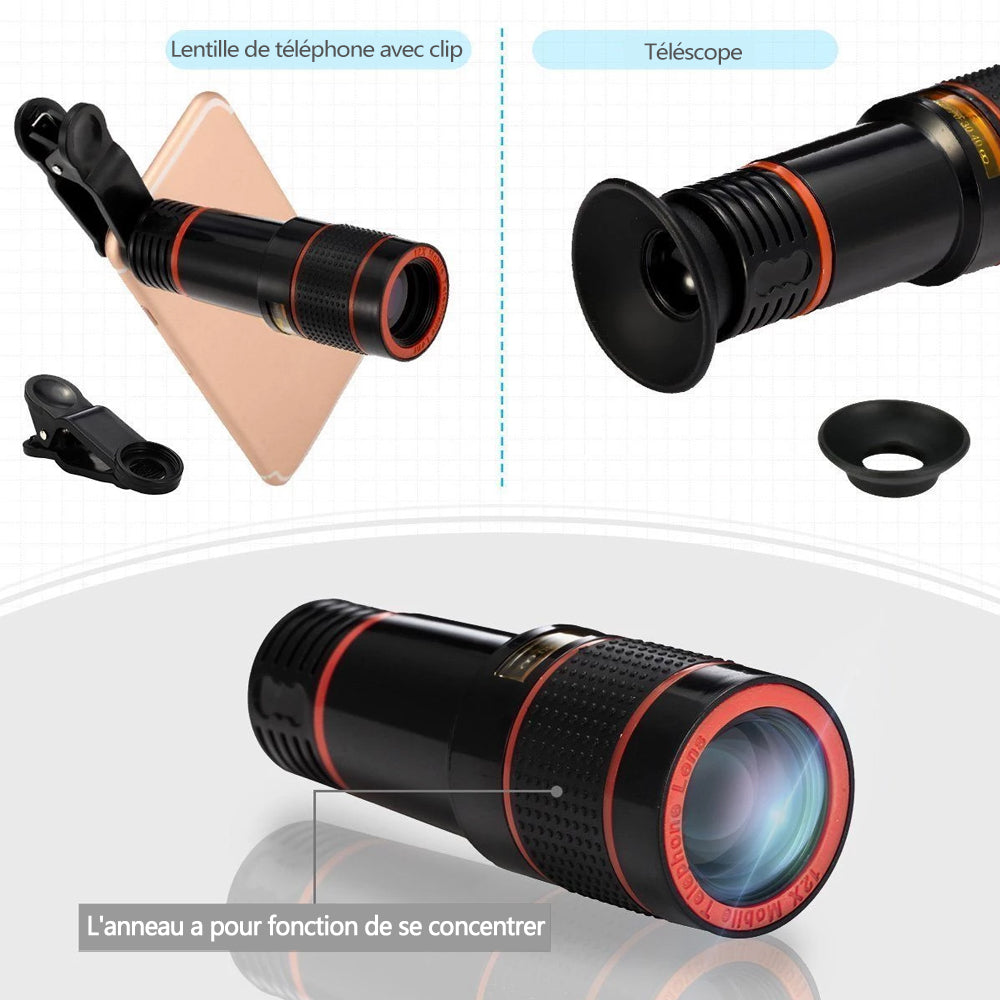 Camera Lens Kit for Phones - 12X Magnification