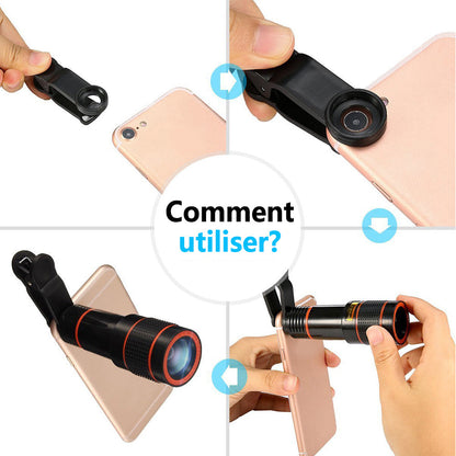 Camera Lens Kit for Phones - 12X Magnification