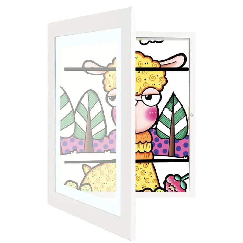 Creative Kids Art Display Frame | Flip-Open Design, Holds 150 Pieces | A4 Size Compatible | MDF & Tempered Glass