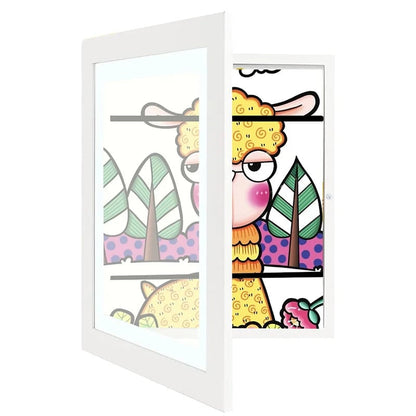 Creative Kids Art Display Frame | Flip-Open Design, Holds 150 Pieces | A4 Size Compatible | MDF & Tempered Glass