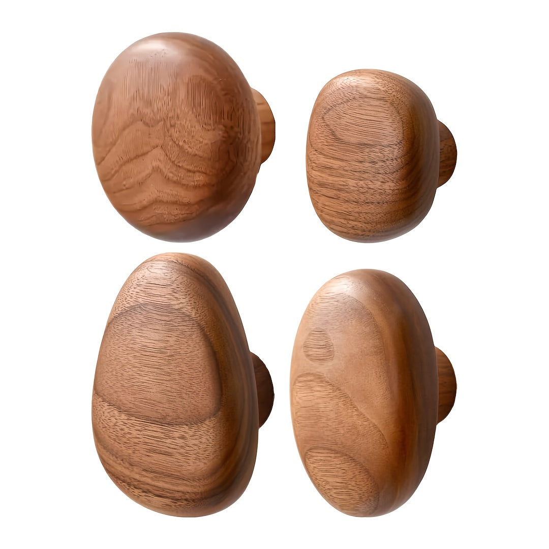 Handcrafted Wall Hook Set in Walnut and Beech Wood