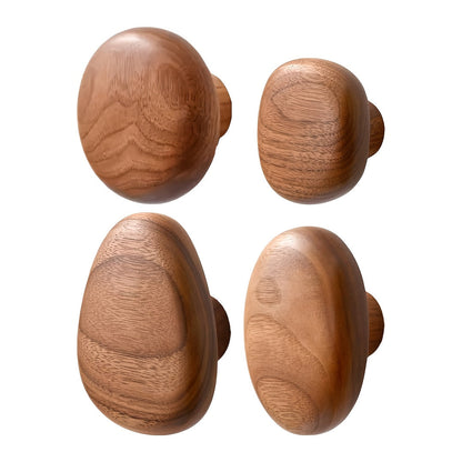Handcrafted Wall Hook Set in Walnut and Beech Wood
