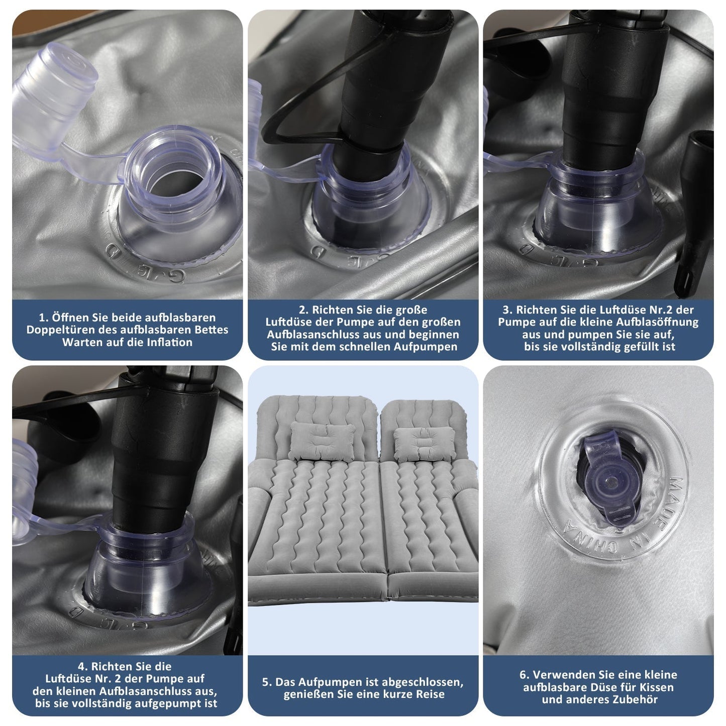 Inflatable Car Mattress with Pillow for Air Bed Use