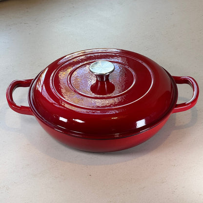 Cherry Red Enameled Dutch Oven in Cast Iron