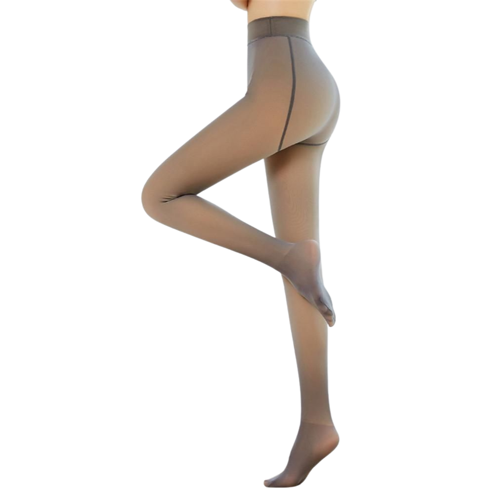 Translucent Fleece-Lined Tights - Imitation Style