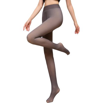 Translucent Fleece-Lined Tights - Imitation Style
