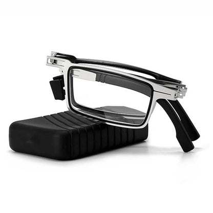 Lightweight Foldable Reading Glasses with Hard Case, Metal Frame, Scratch-Resistant Lenses, Magnification +1 to +4