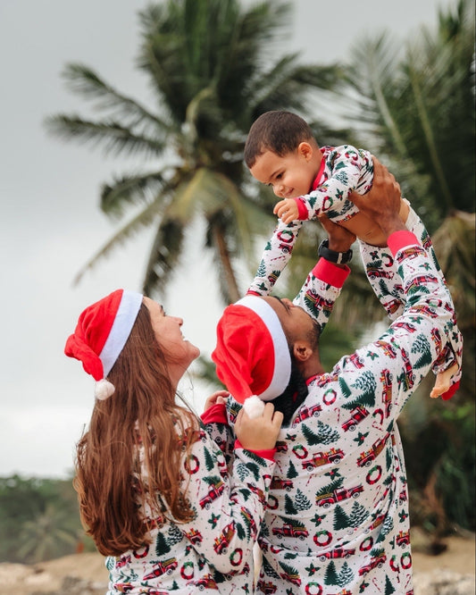 Family Christmas Pajamas for Truck with Christmas Tree Design
