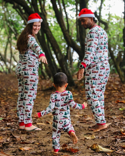 Family Christmas Pajamas for Truck with Christmas Tree Design