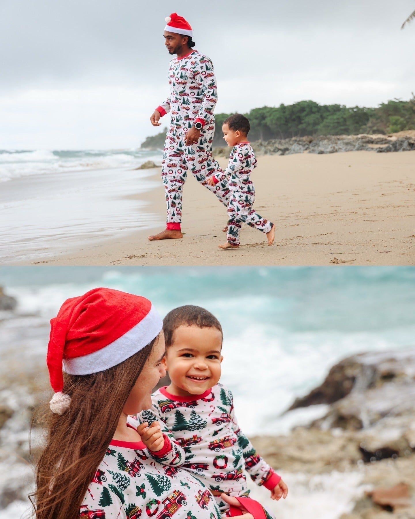Family Christmas Pajamas for Truck with Christmas Tree Design
