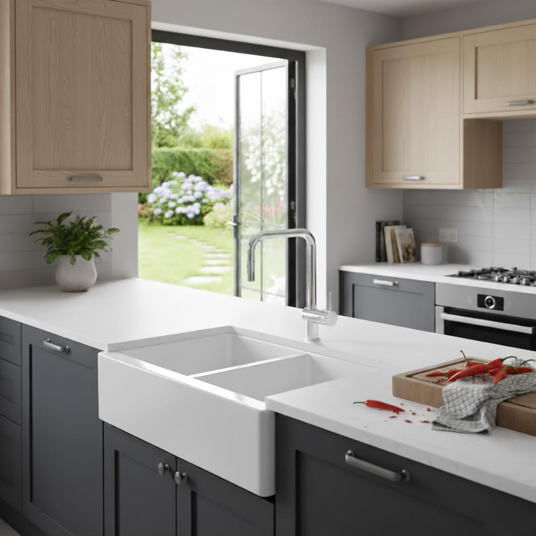 Polished Chrome Kitchen Faucet with Pull-Down Sprayer