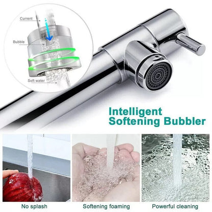 360° Rotating Spout Kitchen Faucet with Dual Spray Function