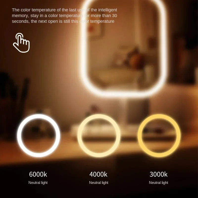 LED Makeup Mirror with 3 Color Lights | Touch Control | Contemporary Design
