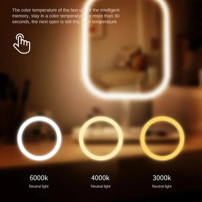 LED Makeup Mirror with 3 Color Lights | Touch Control | Contemporary Design