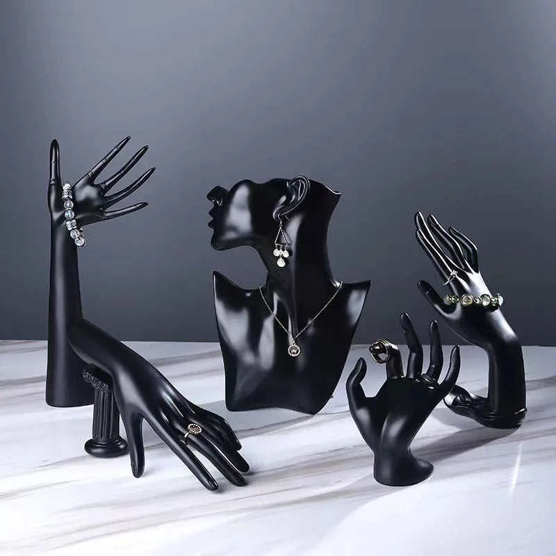 Jewelry Display Stand - Decorative Hand and Bust Holder for Rings, Watches, Bracelets & Necklaces - Artistic Decoration