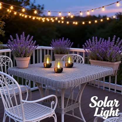 Solar Garden Light – Candle Design with Flame Effect