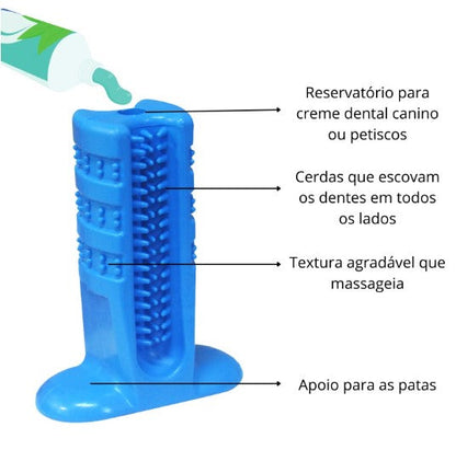 Pet Toothbrush with Bite Ring for Dental Care