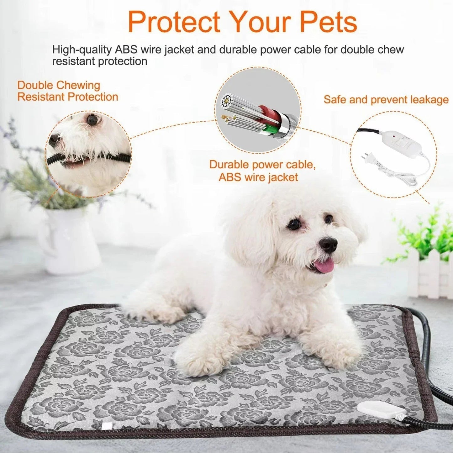 Heated Pet Bed with Temperature Control & Timer | Waterproof and Safe | Suitable for Dogs & Cats