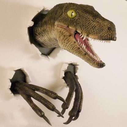 Wall Decor Featuring Bursting Velociraptor Design