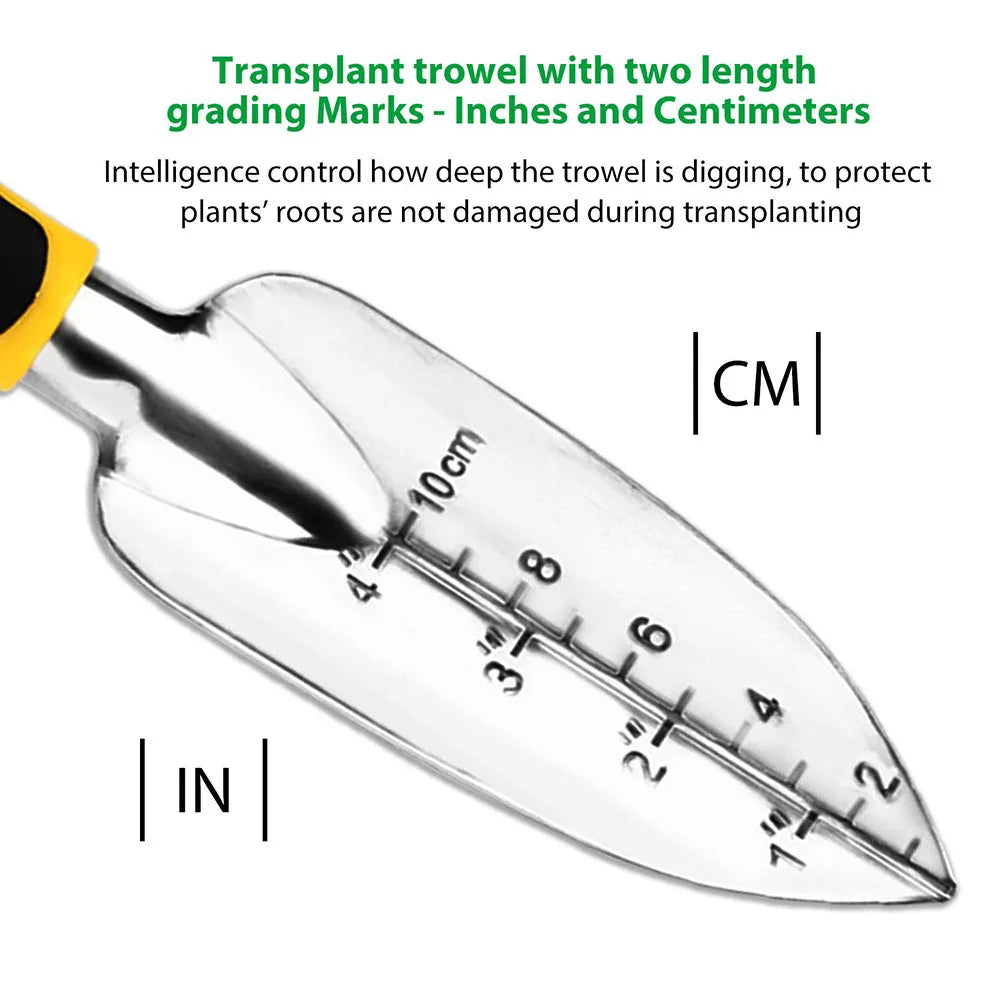 4-Piece Garden Tool Set | Stainless Steel | Includes Gloves | Ergonomic Handles