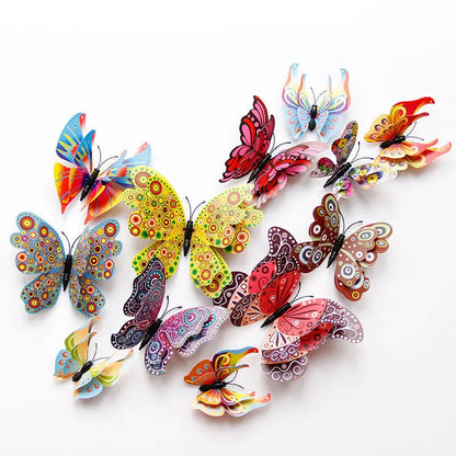 Magnetic 3D Butterfly Wall Stickers Set | 12 Pieces | Double Layered