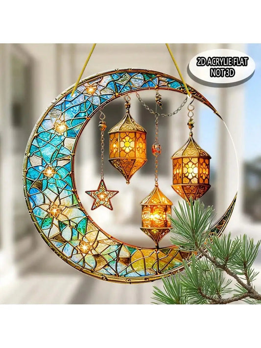 Decorative Moon Catcher for Windows – Vibrant Sun Catcher Ornament