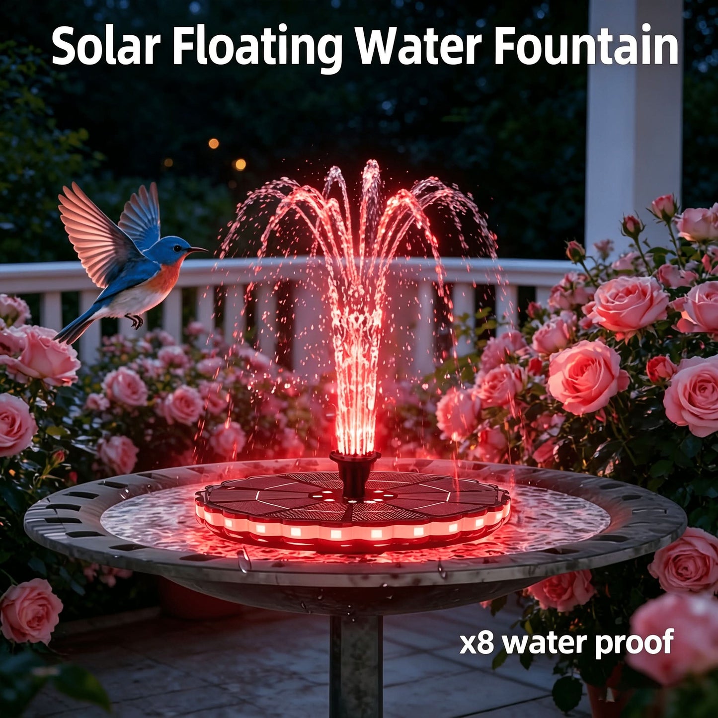 Colorful Solar Powered Fountain Pump