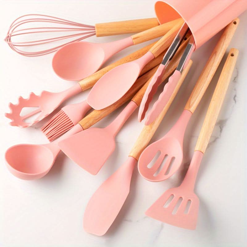 12-Piece Heat Resistant Silicone Kitchen Set - Dishwasher Safe
