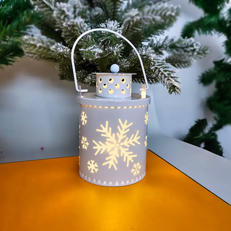 Flickering LED Light Christmas Candle – Indoor Decorative Iron Holder