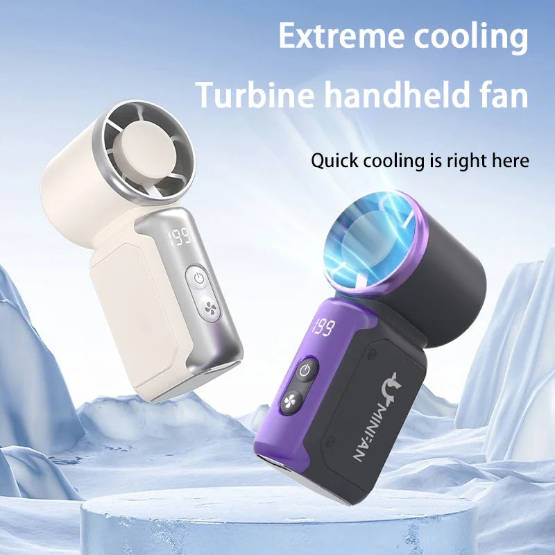 Portable USB-C Handheld Fan with 199 Speed Settings and 4000mAh Battery